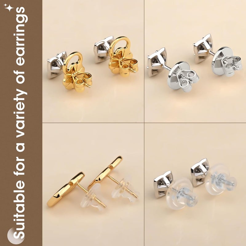 Goffing Earring Backs for Droopy Ears Heavy Earrings - Replacements Locking Ear Supports | 6 Pairs Secure Stud Clutches for Sensitive Skin(Sliver 3) - Image 4